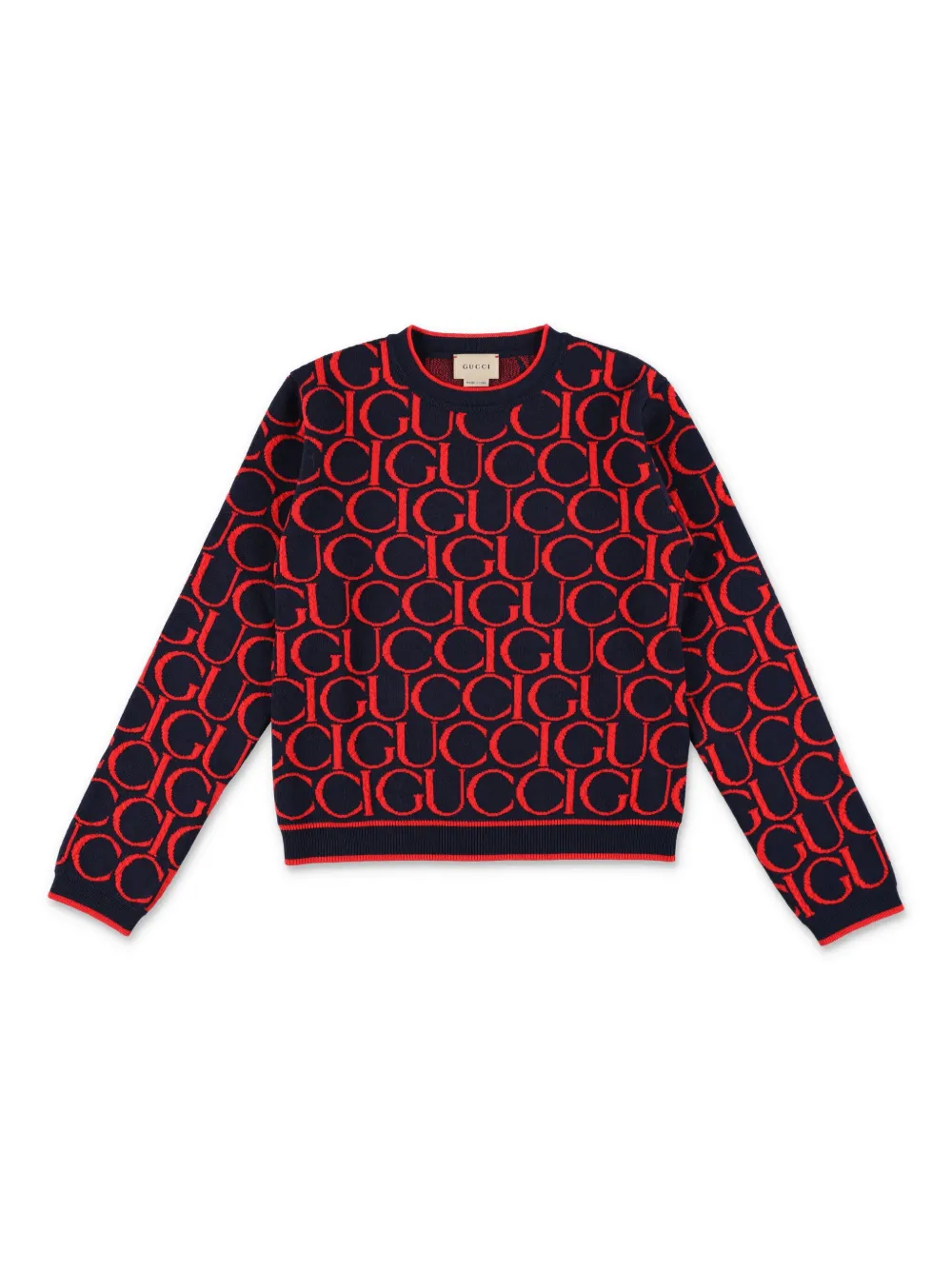 Image 1 of Gucci Kids logo-jacquard wool jumper