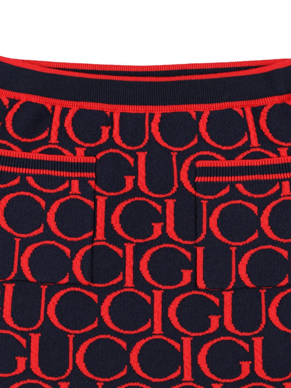 Gucci Kids Wollen rok met jacquard Blauw