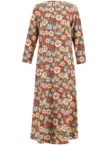 PAULA printed silk midi dress - Red