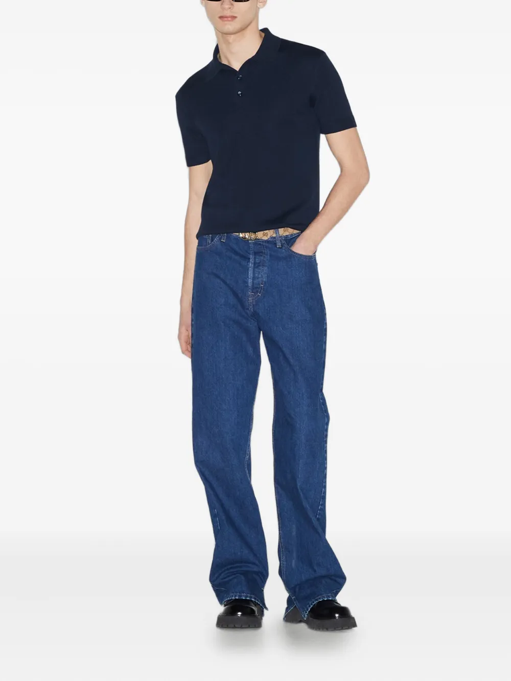 Gucci Wollen poloshirt - Blauw