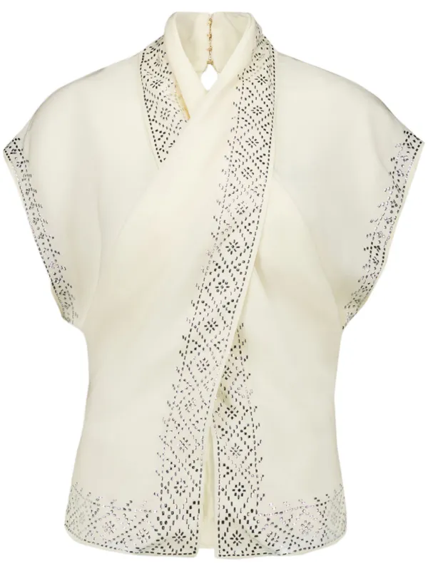 Rabanne crystal-embellished Blouse | White | FARFETCH