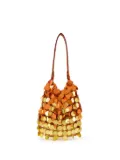 Rabanne large sequinned shoulder bag - Orange