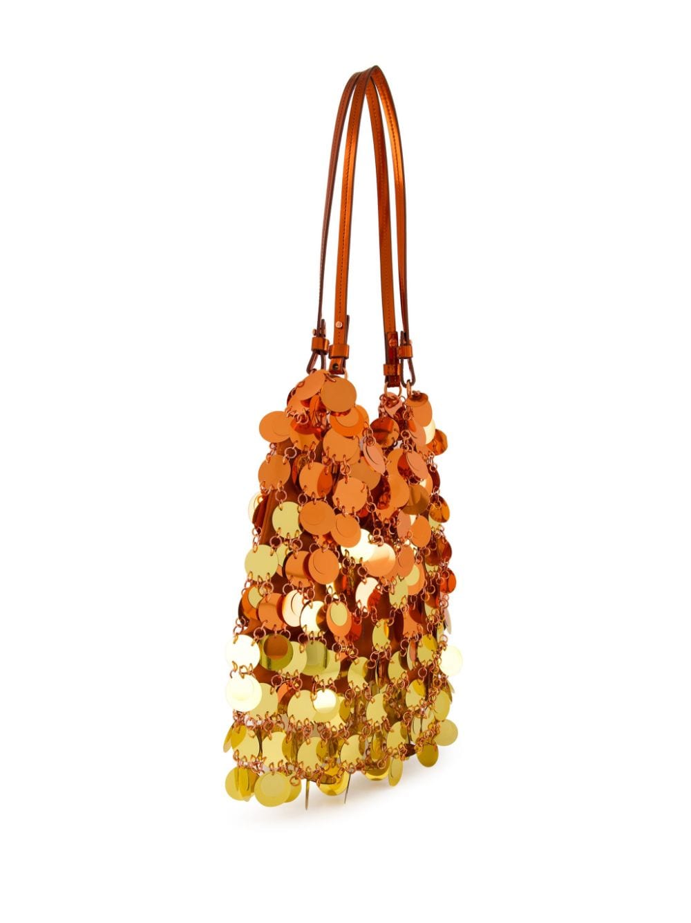 Shop Rabanne Large Sequinned Shoulder Bag In Orange