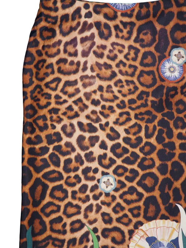 Orange leopard print pencil skirt outlet