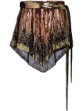 Rabanne belted sequinned shorts - Gold