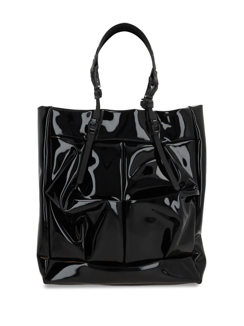 Innerraum patent-finish tote bag - Zwart