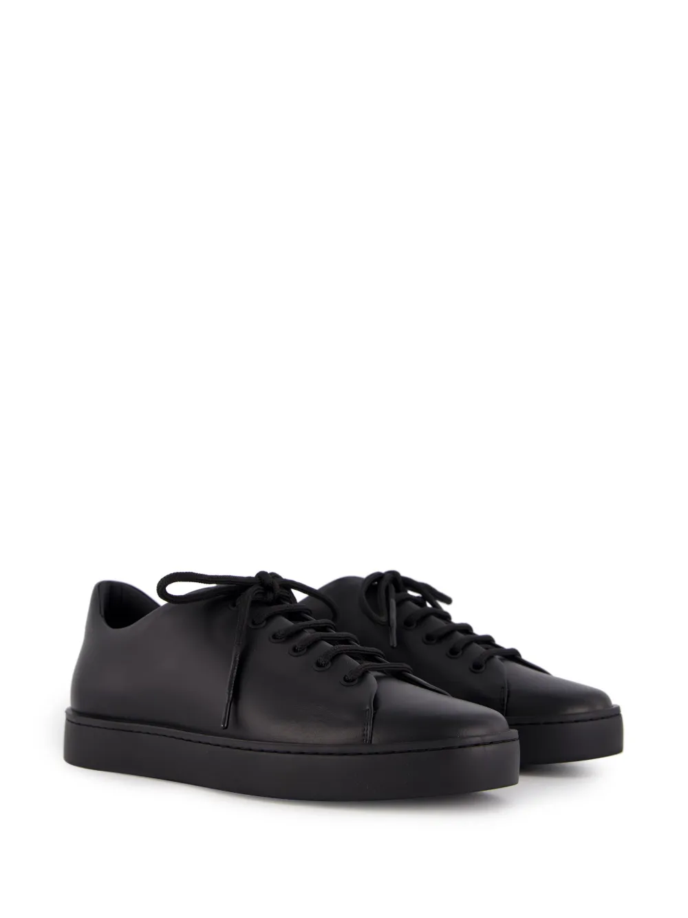 Manolo Blahnik leather trainers Black
