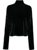 ALAINPAUL velour high-neck top - Black