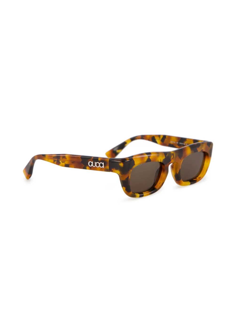 Gucci Eyewear Zonnebril met rechthoekig montuur - Bruin