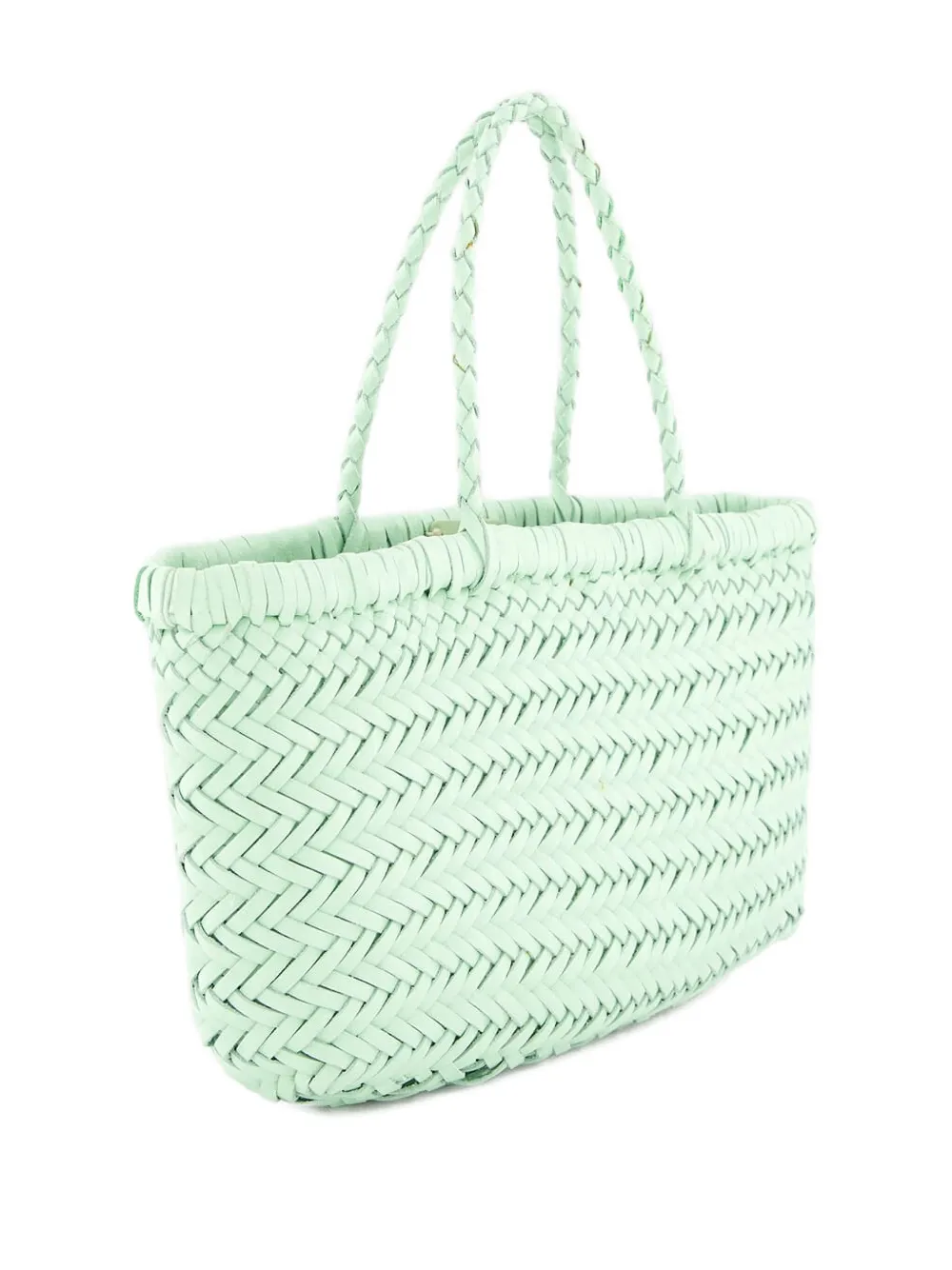 Dragon Diffusion Mini Flat Leather Tote Bag In Green