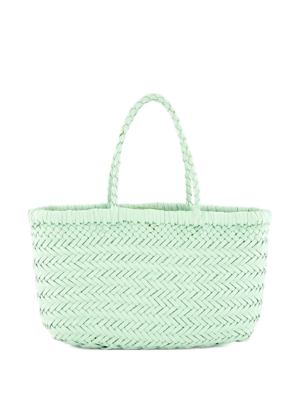 Dragon Diffusion Mini Flat Leather Tote Bag In Green