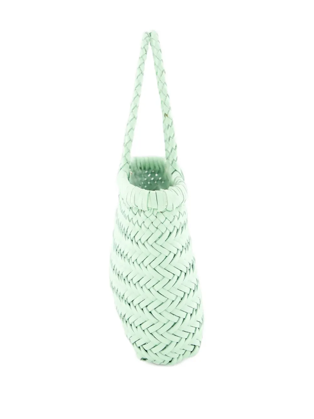 Dragon Diffusion Mini Flat Leather Tote Bag In Green