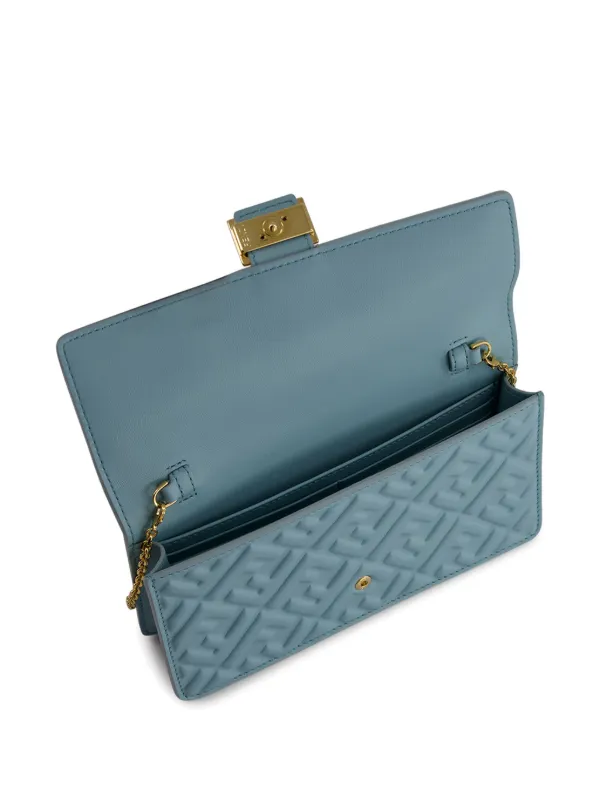 FENDI Baguette wallet on chain Blue FARFETCH IE