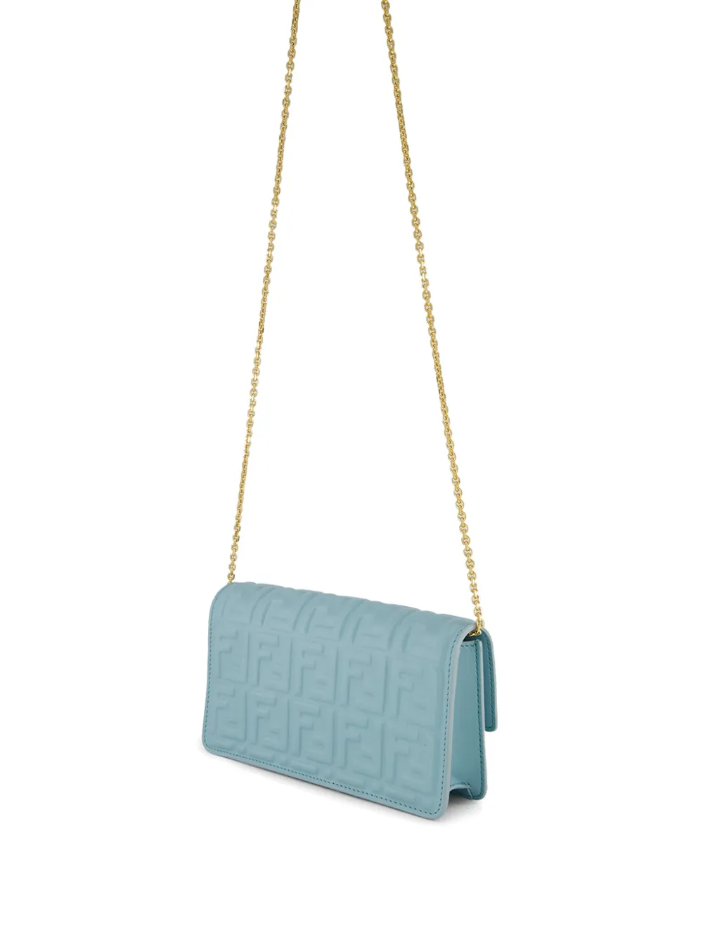 FENDI Baguette wallet on chain Blue FARFETCH IE