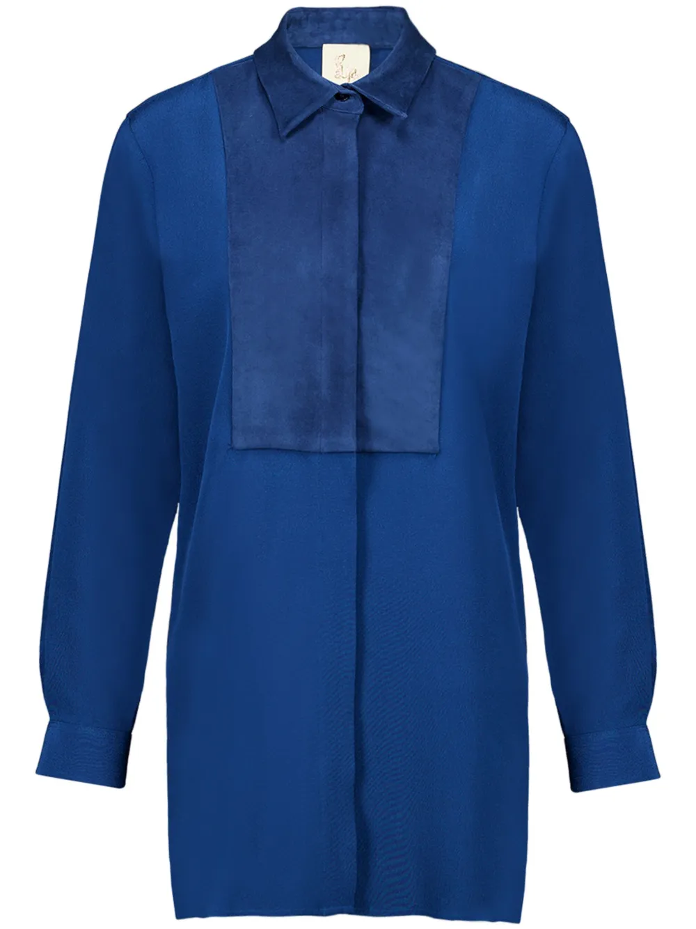 PAULA camisa de crepé de seda | azul | Image 1