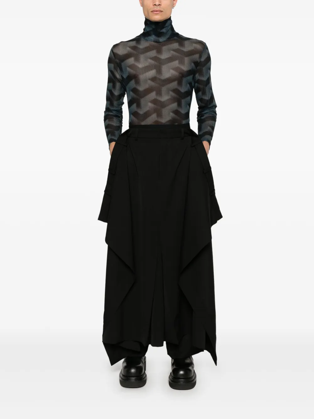 ALAINPAUL Pantalon met open rug - Zwart