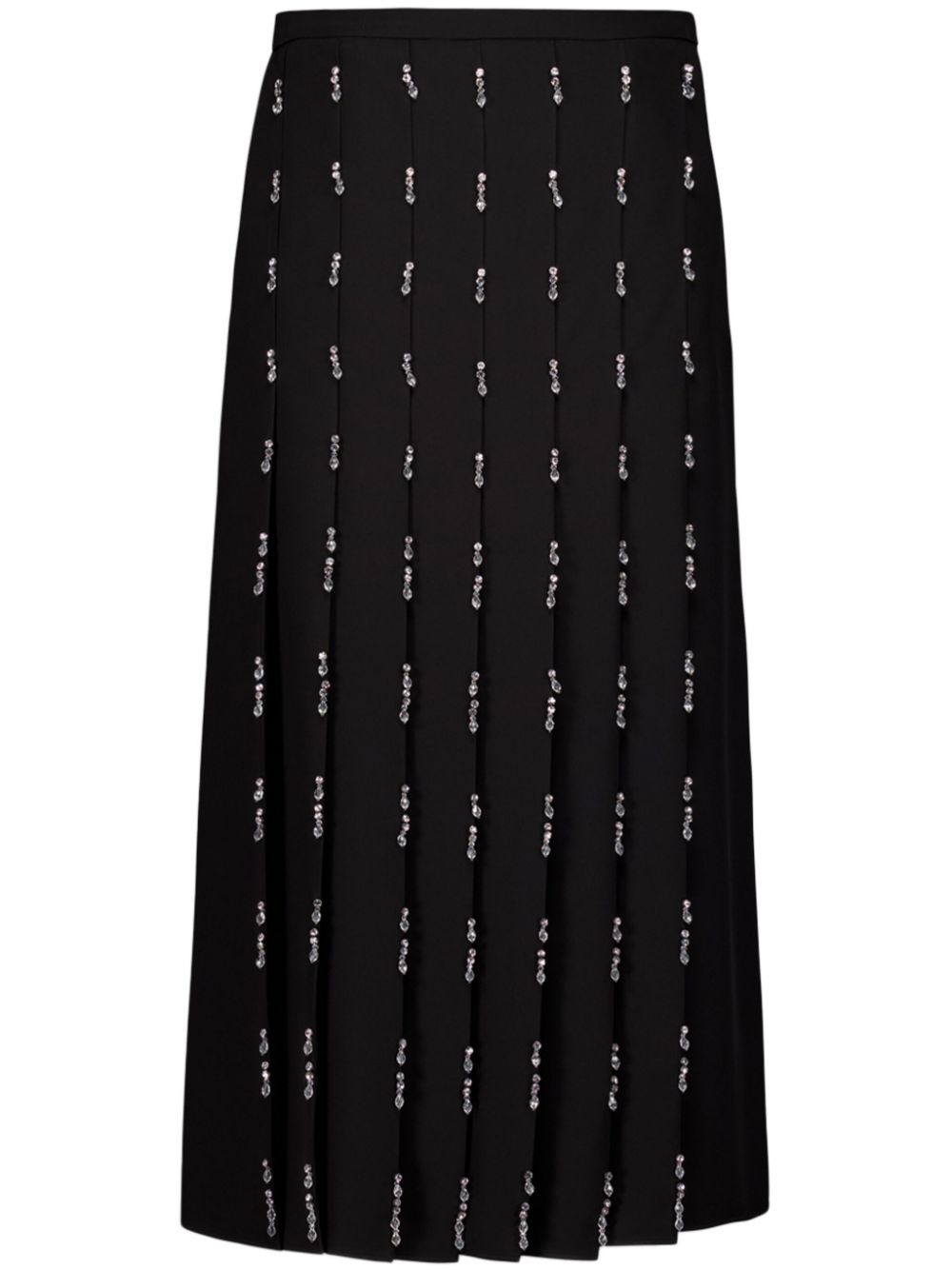 Gucci crystal-embellished pleated skirt – Black