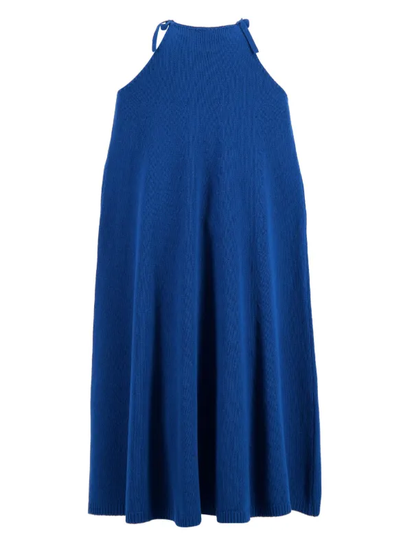 Paula S Embroidered Knitted Dress - Blue