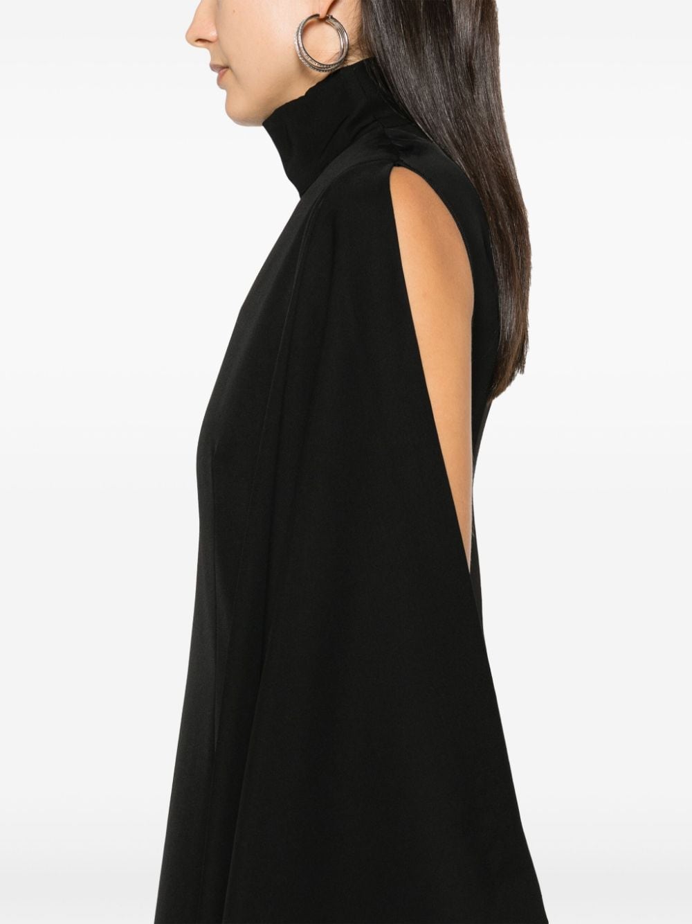 Shop Alainpaul Draped Midi Dress In Black