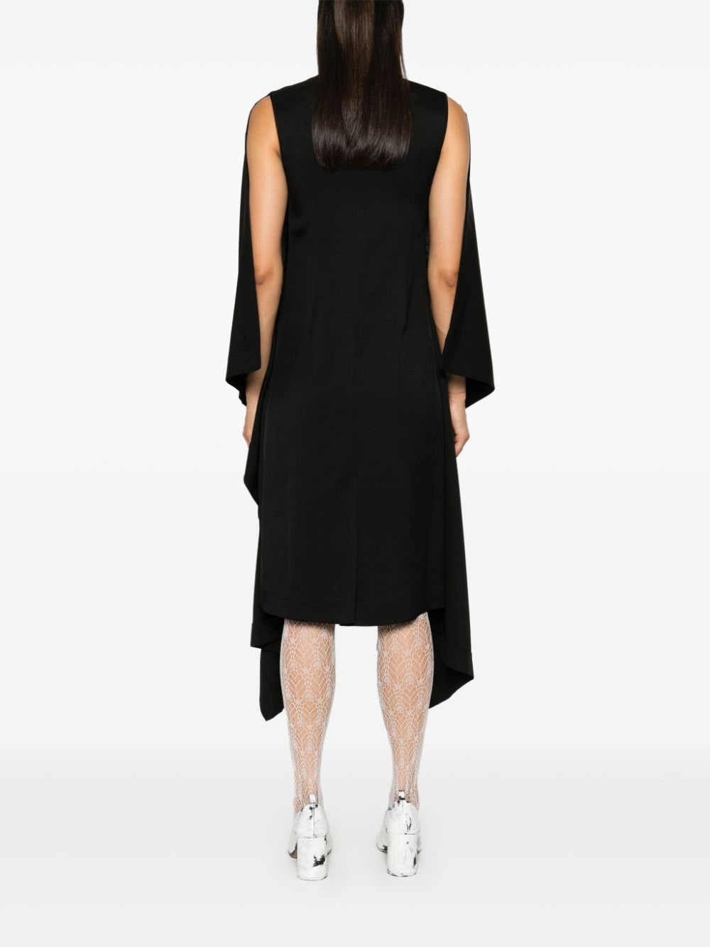 Shop Alainpaul Draped Midi Dress In Black