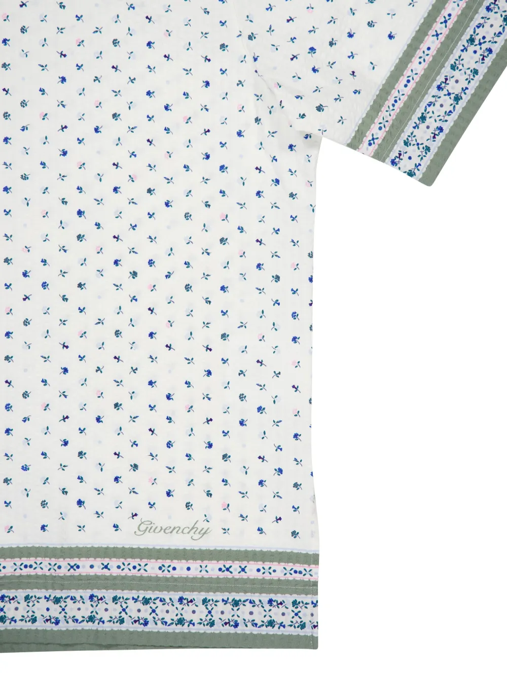 Givenchy Katoenen seersucker boxy-fit overhemd met bloemen-print Wit