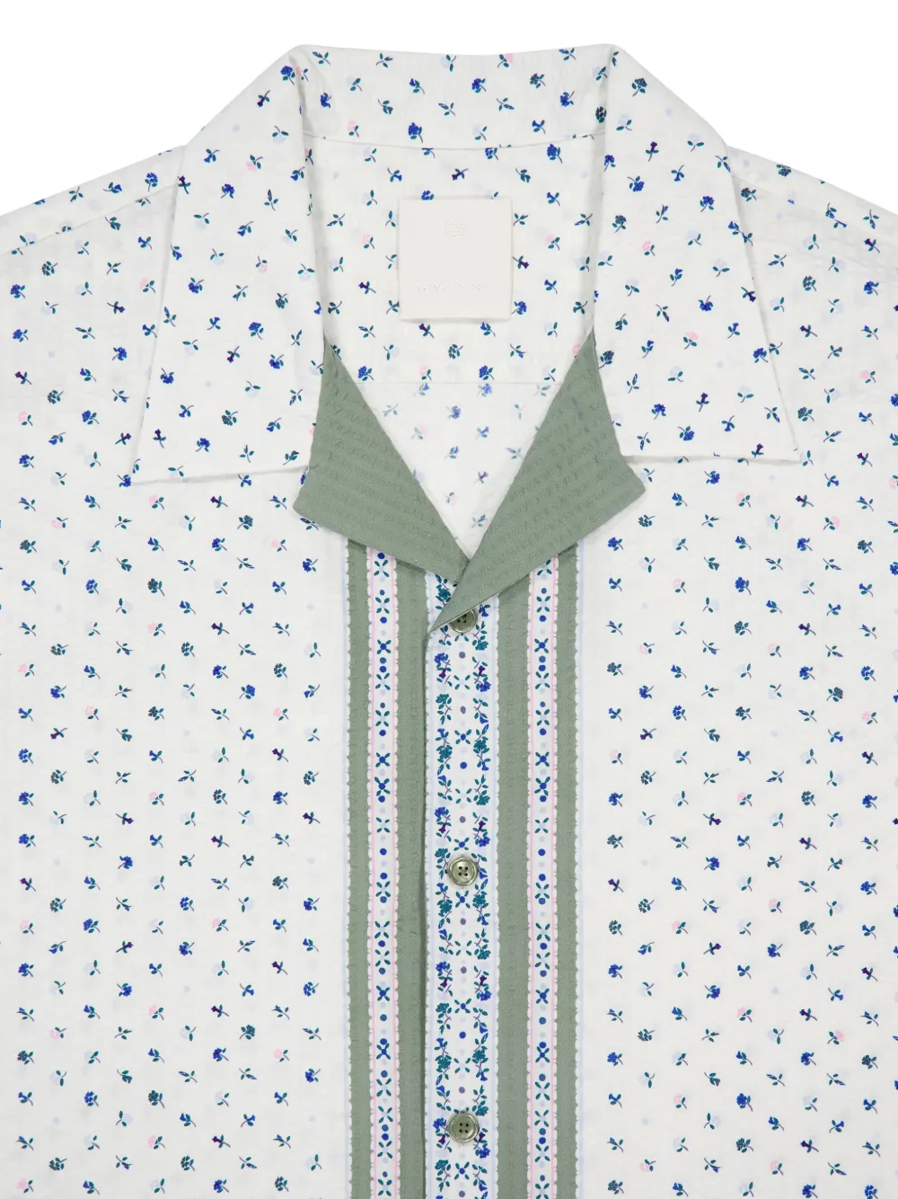 Givenchy Katoenen seersucker boxy-fit overhemd met bloemen-print Wit