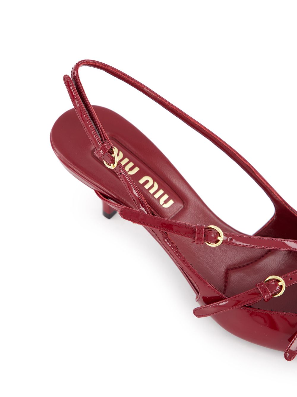 Fake Miu Miu slingback leather sandals Women