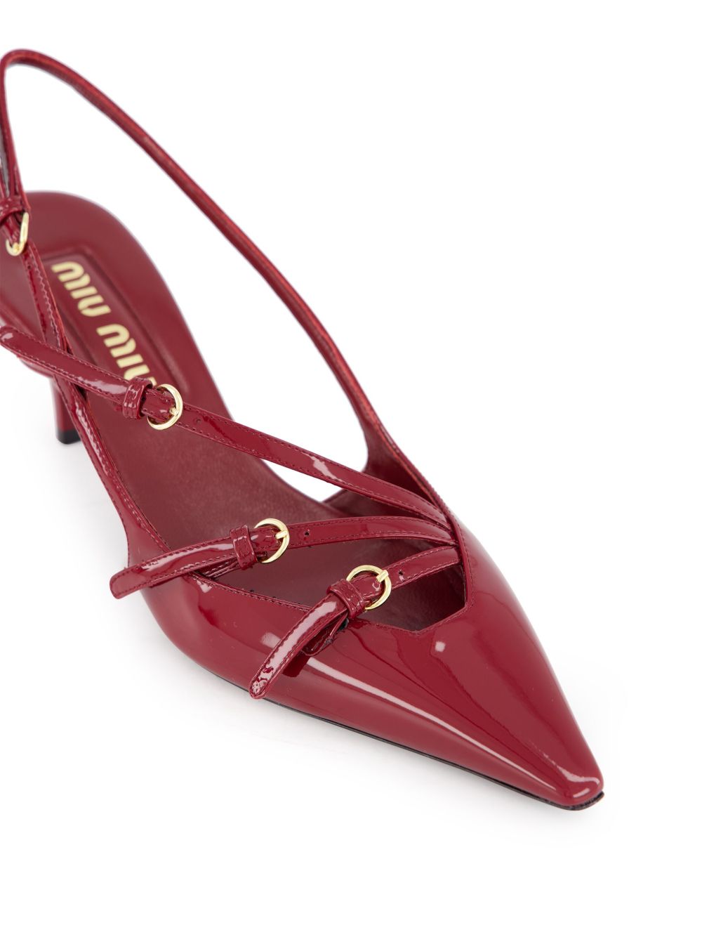 Fake Miu Miu slingback leather sandals Women