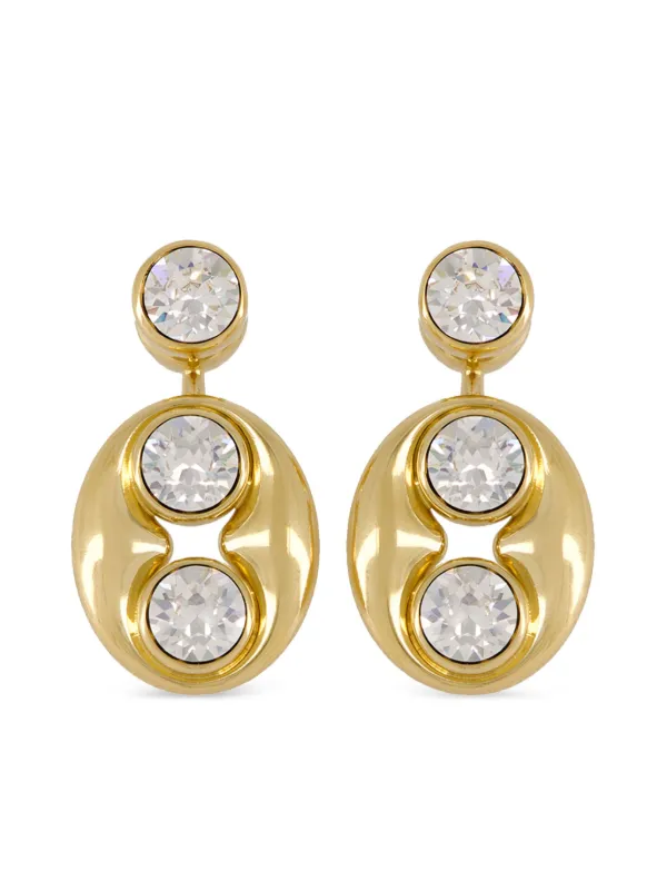 Amina Muaddi Iris Earrings in Gold