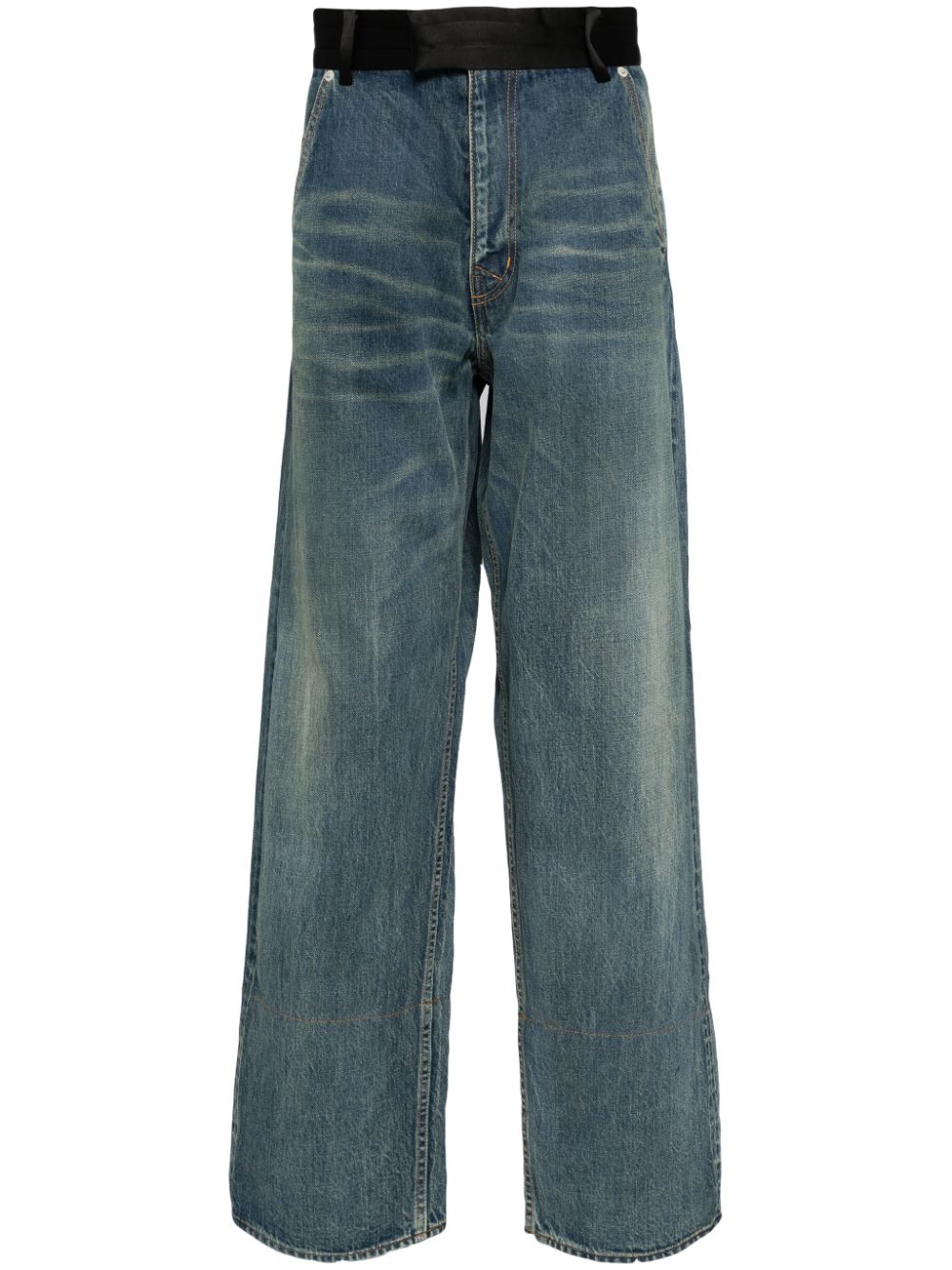 Shop Undercover Patchwork Design Jeans In Blau