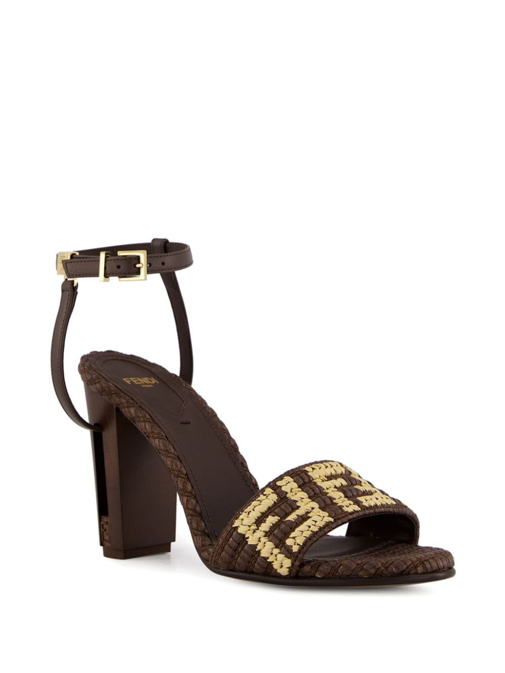 Shop Fendi Delfina Sandals In Brown