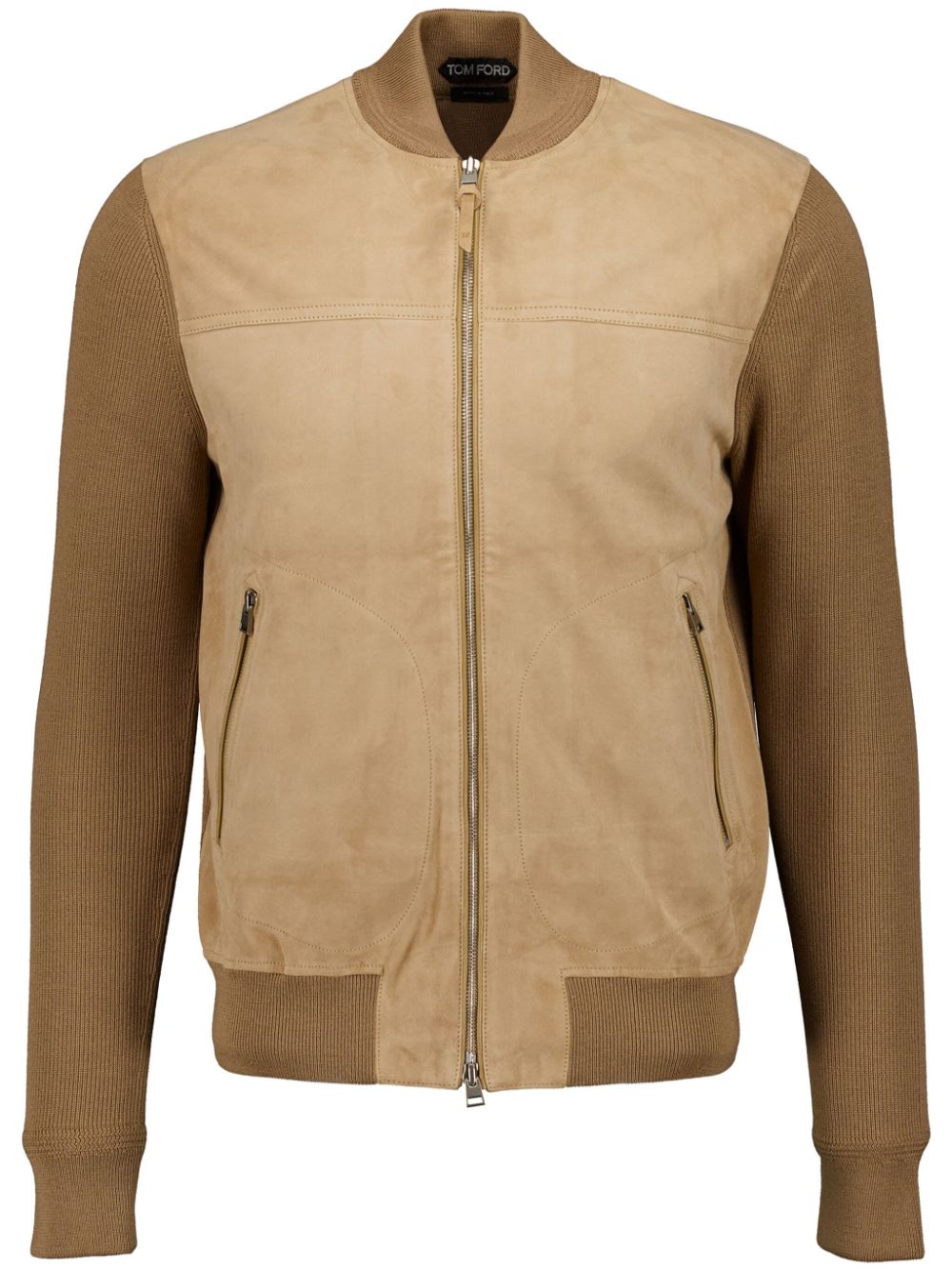 Shop Tom Ford Suede Zip-up Bomber Jacket In Neutrals