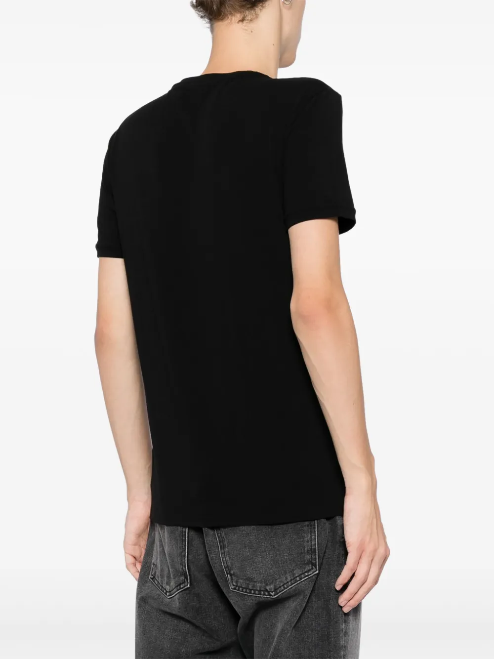 Balmain T-shirt met geborduurd logo Zwart