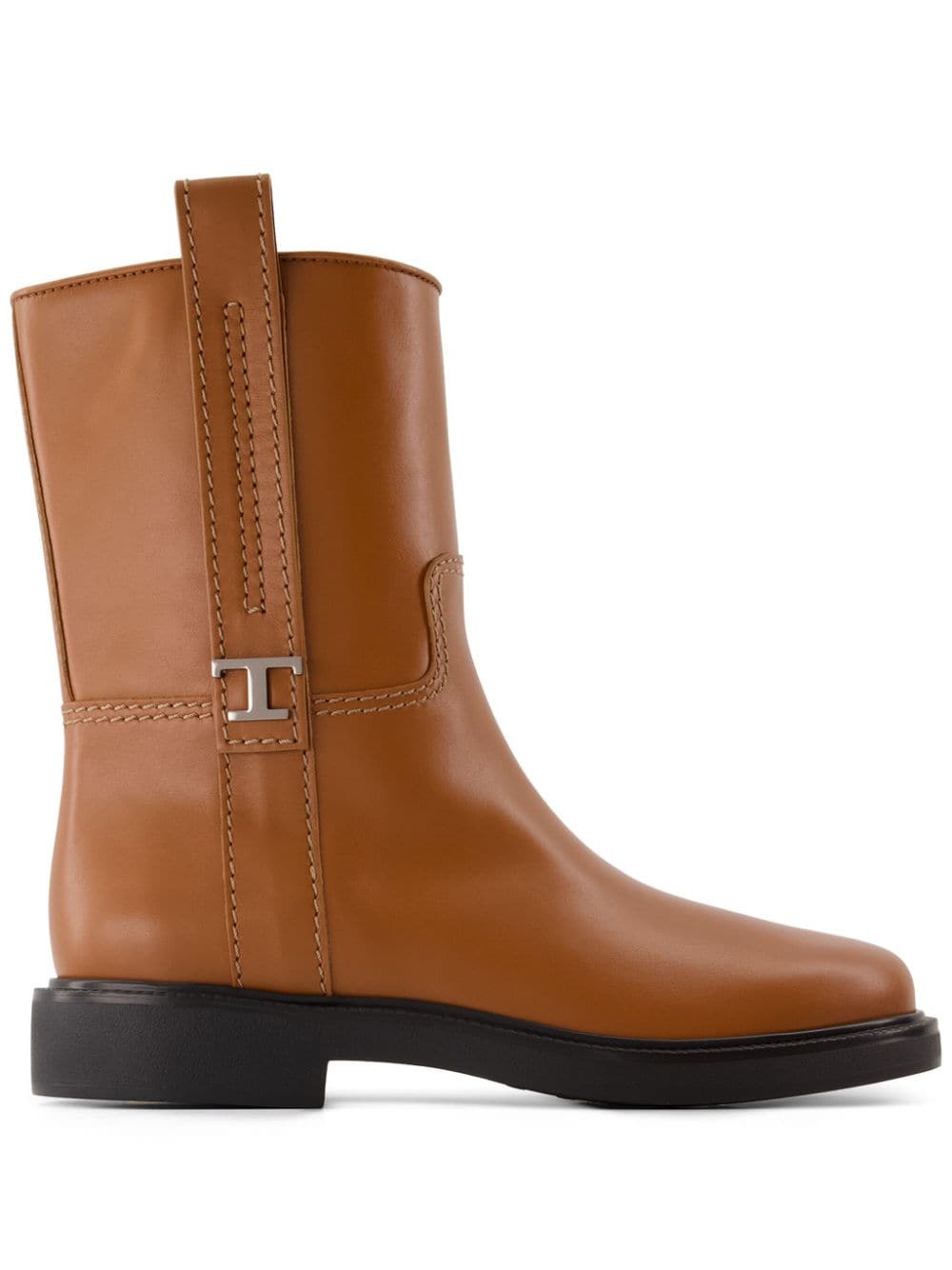 Shop Tod's Leather Ankle Boots In Brown