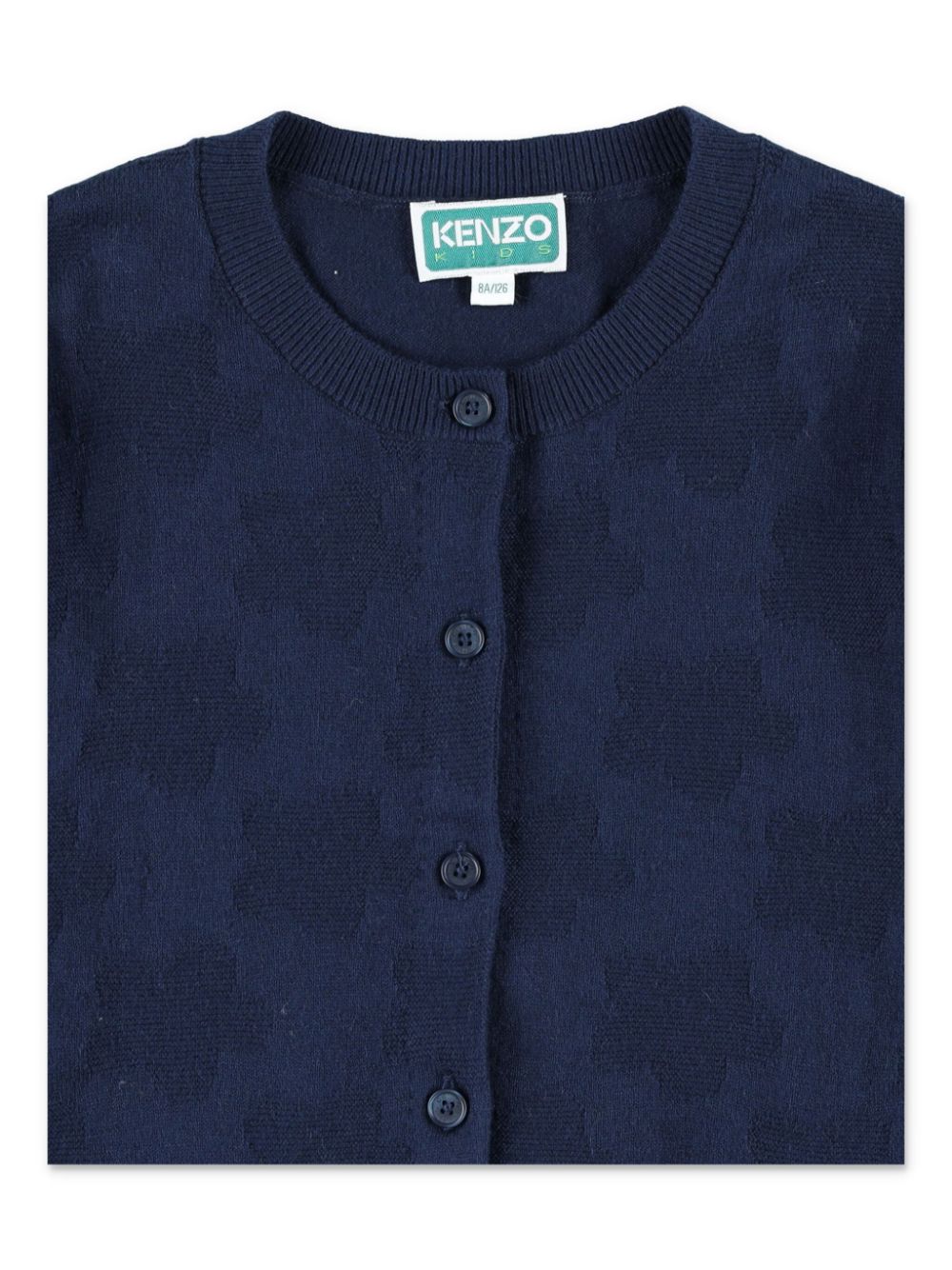 Shop Kenzo Boke Flower Cotton Wool Cardigan In Blue