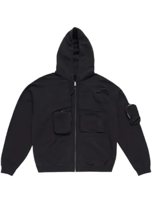 FFFPOSTALSERVICE Storm cut-out Hooded Jacket | Black | FARFETCH