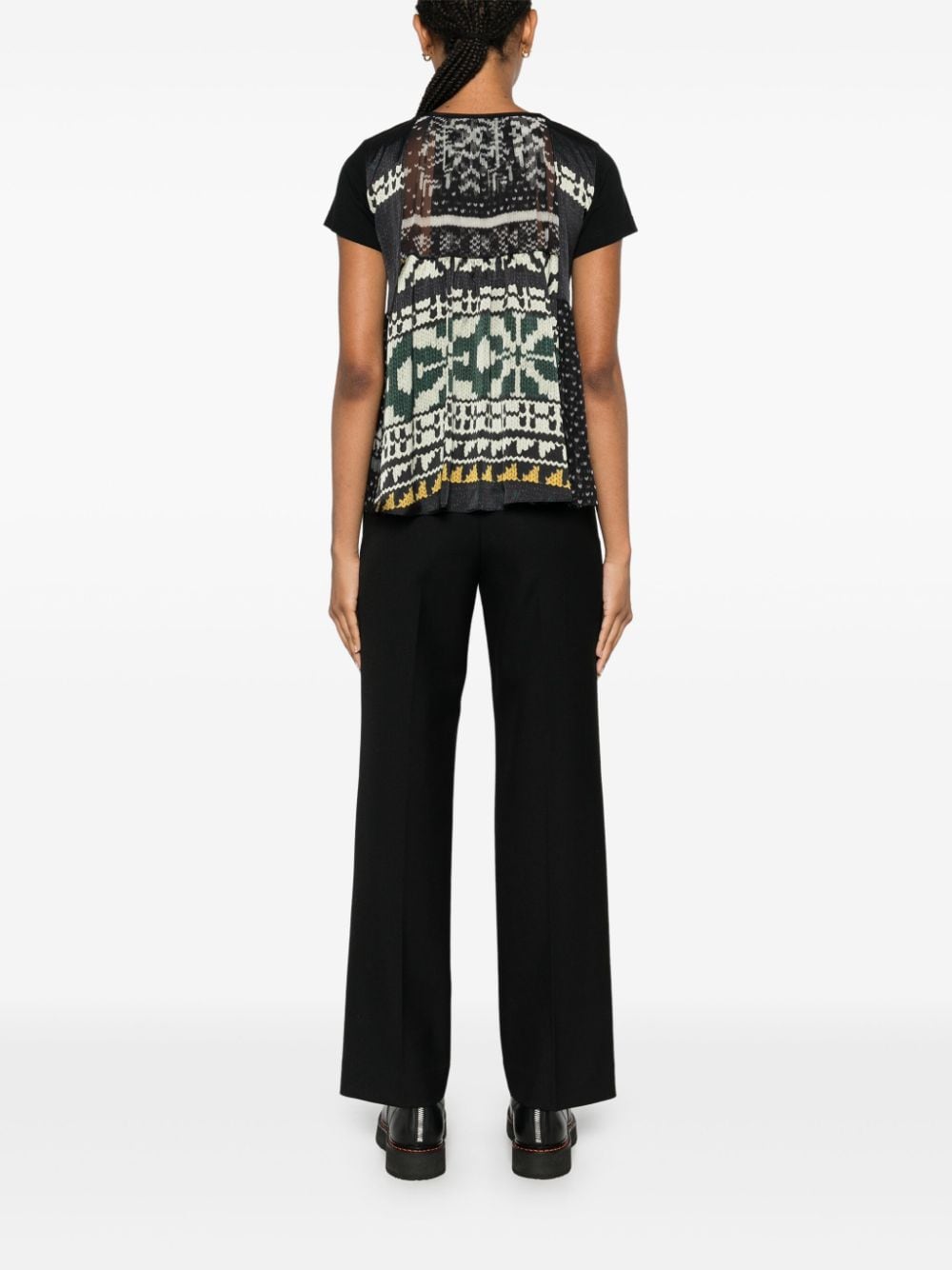 sacai T-shirt met print - Zwart