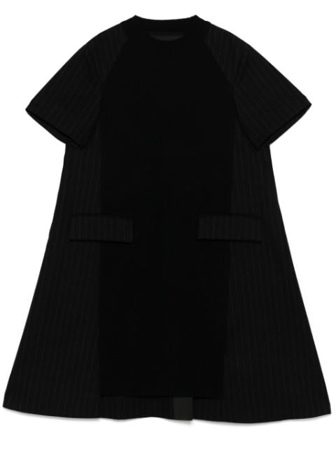 sacai pinstriped midi dress