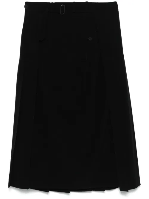 Jupe mi-longue à design plissé - Yohji Yamamoto - Modalova