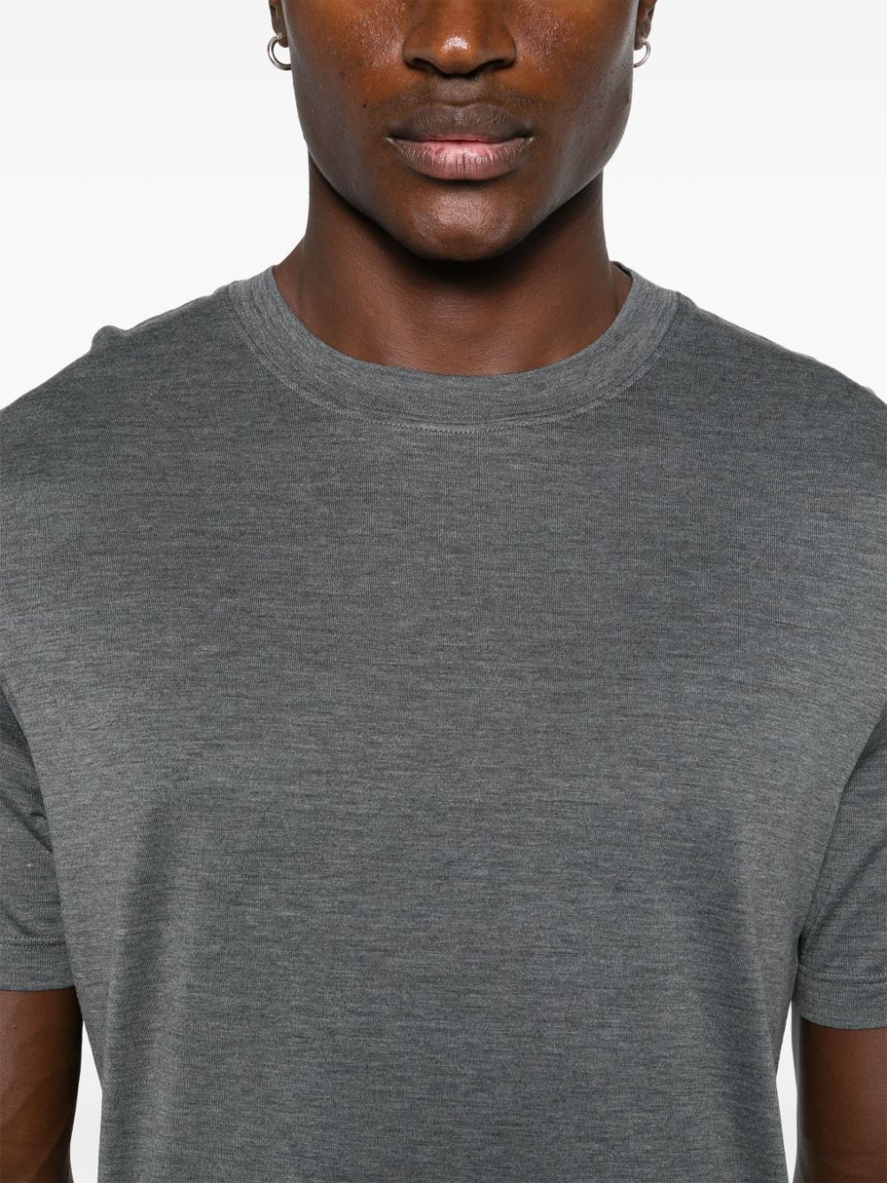 Shop Brunello Cucinelli Mélange-effect T-shirt In Grey