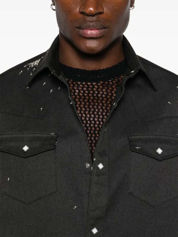 Undercover cross-motifs Shirt | Black | FARFETCH JO