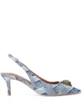 Kurt Geiger London 60mm Belgravia denim pumps - Blue