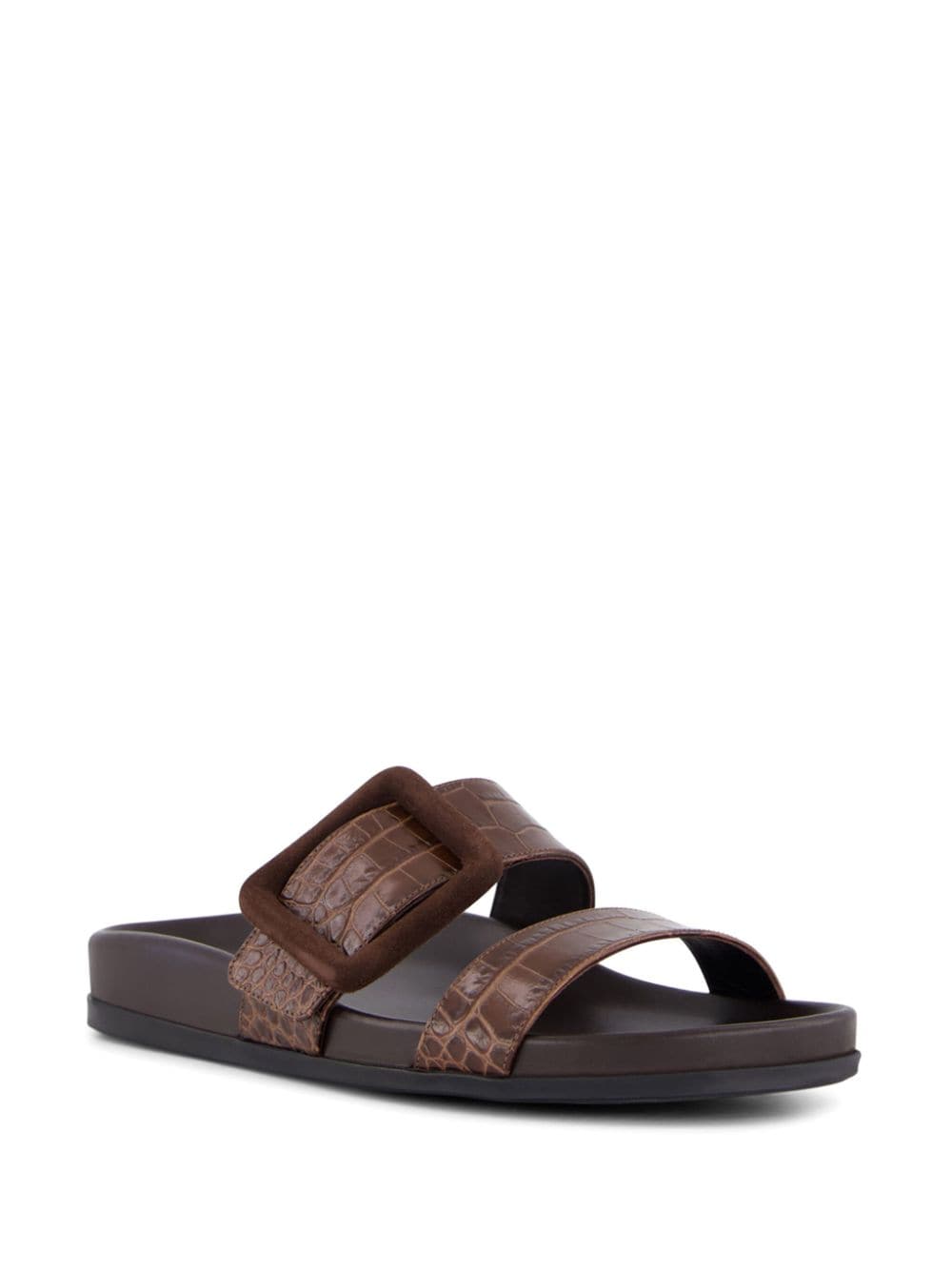 Shop Manolo Blahnik Mayfu Fussbett Sandals In Brown