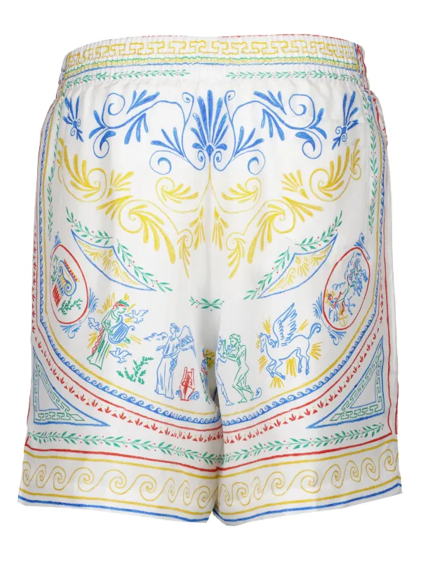 送料/関税込み【CASABLANCA】ロゴ ショートパンツ シルク