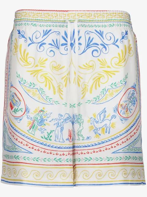 Casablanca La Déesse du Stade silk shorts