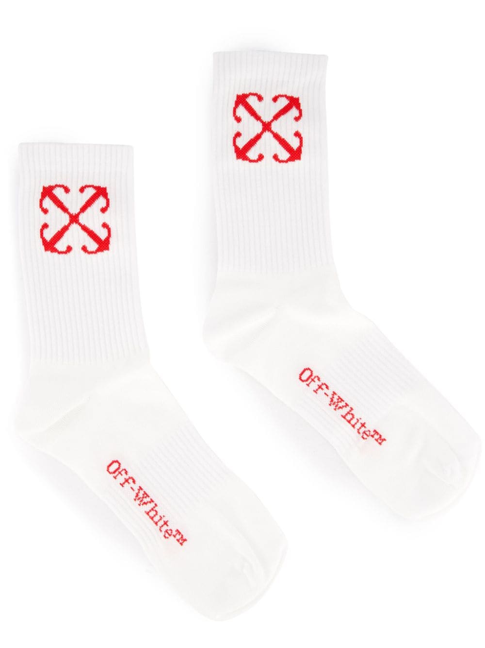 Off-White Gestrickte Arrow Socken - Weiß