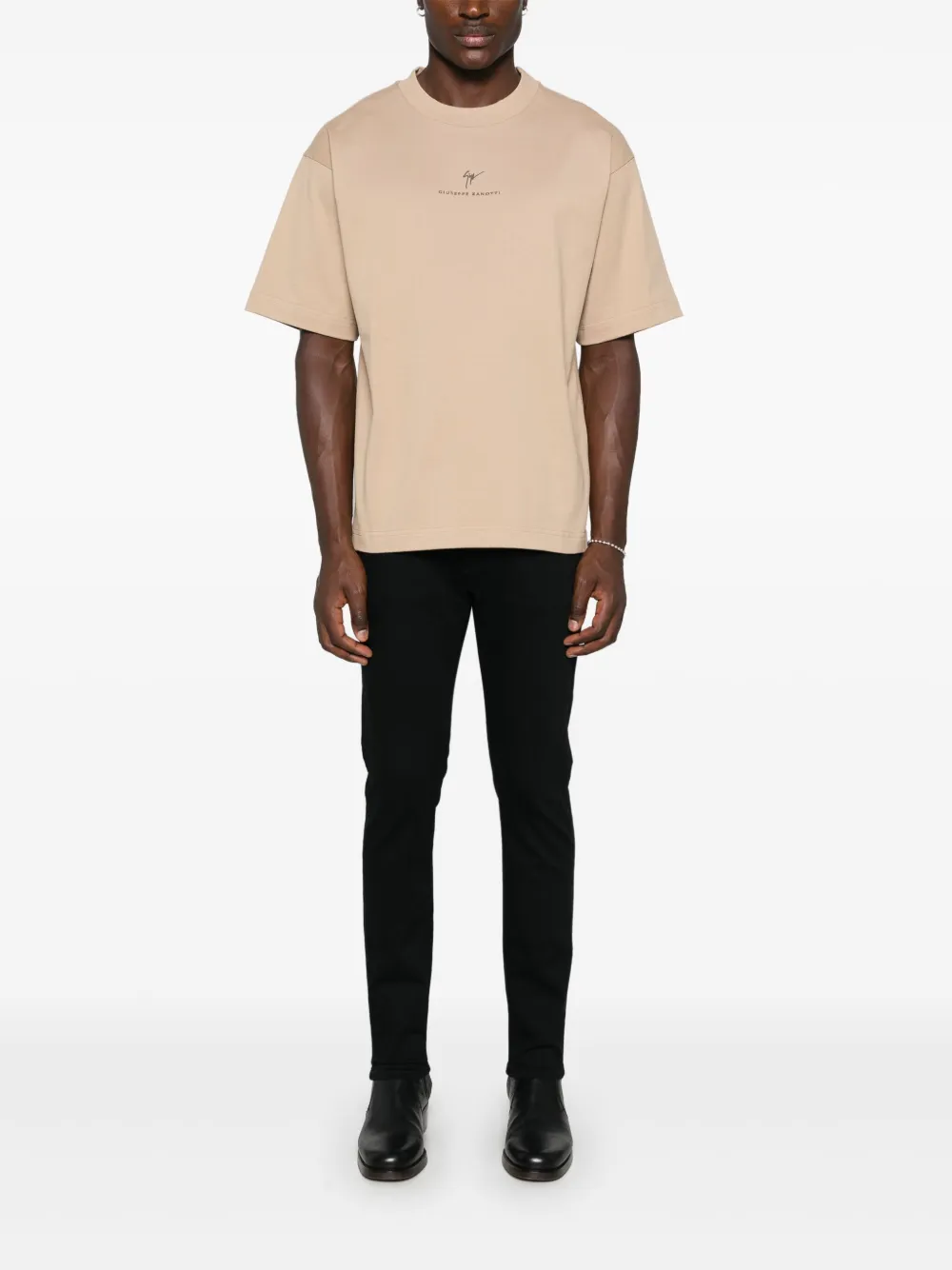 Giuseppe Zanotti T-shirt met geborduurd logo - Beige