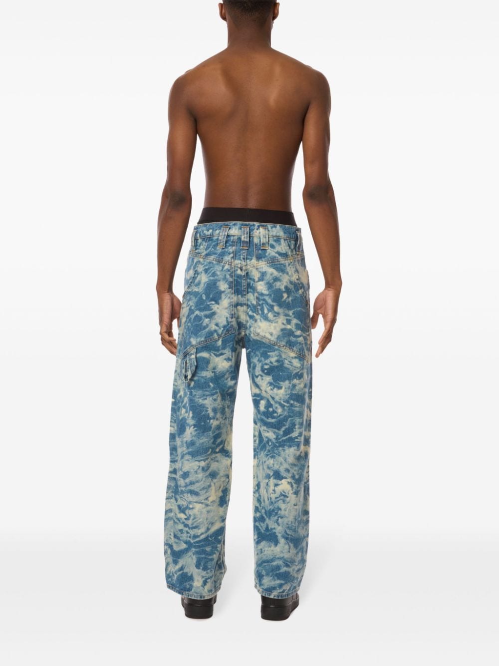 Shop Eckhaus Latta Cloud Baggy Jeans In Blue