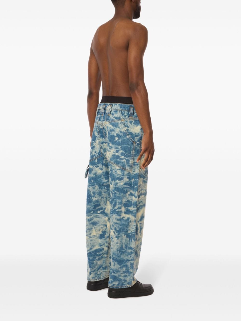 Shop Eckhaus Latta Cloud Baggy Jeans In Blue