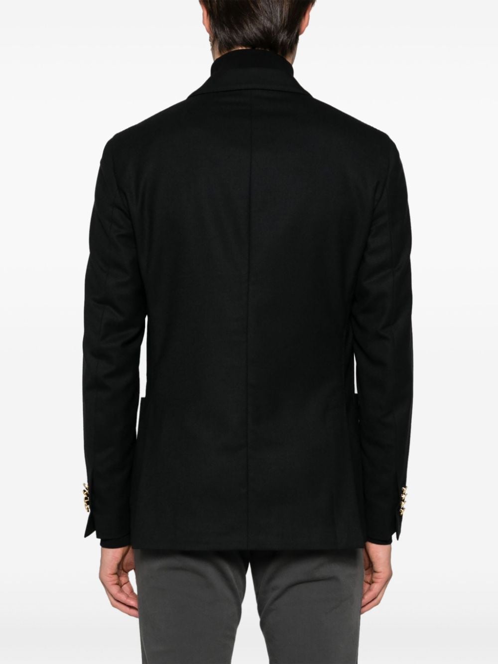 Shop Lardini Double-breasted Blazer In Black